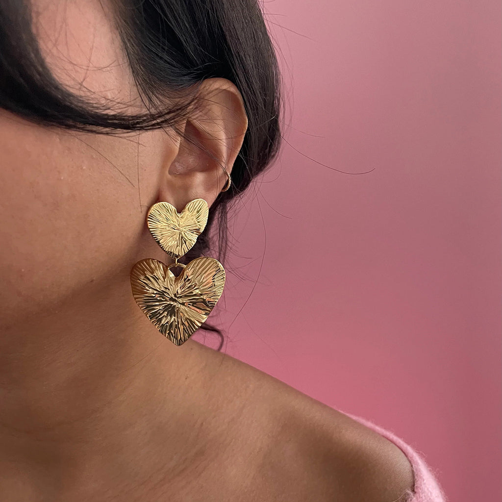 The HER Statement Heart Earrings